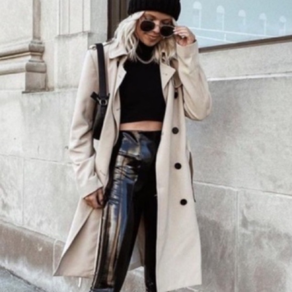 women trench lapel jacket long cardigan breasted